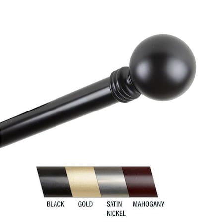 Central Design Central Design 100-01-482 Globus 1 in. Curtain Rod; 48-84 in. - Black 100-01-482